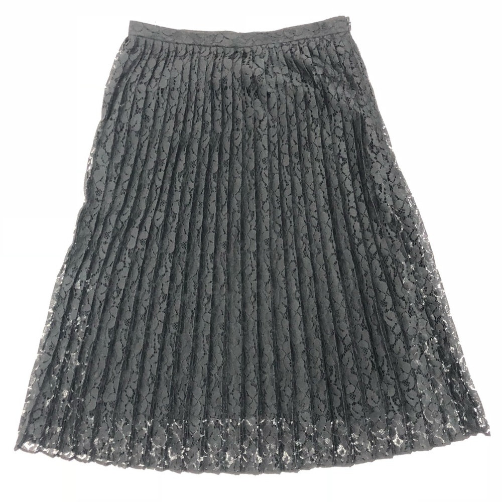 NWT Banana Republic Skirt Pleated Black Lace Midi
